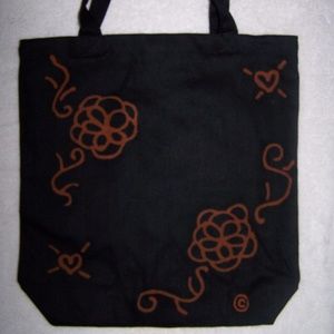 Canvas Floral Brust Tote Bag
